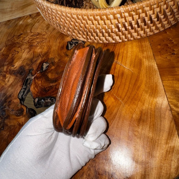 EGA Louis Vuitton Monogram Porte Monnaie Gousset Coin Purse Wallet Brown - Picture 4 of 12